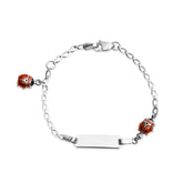 Baby ID-Armband mit Marienkäfer Silber 925 rhodiniert 14cm mit Gravur